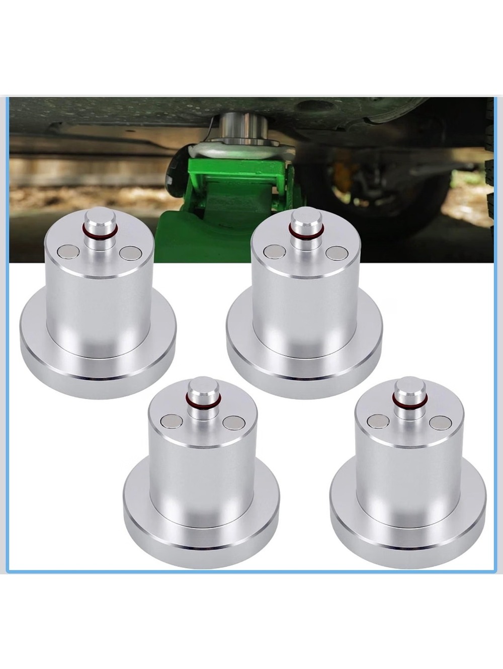 4-Pack Aluminum Alloy Jack Pad Adapters Compatible with Rivian R1T R1S